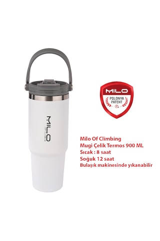 Milo Of Climbing Mugı 900 Ml Çelik Termos Beyaz