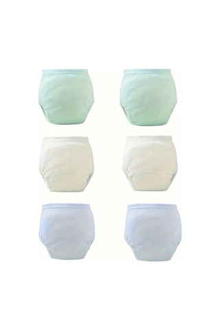 Maxaccess Yıkanabilir Pastel Bebek Bezleri - M Beden 19.84-24.25 Lb 6 Adet Mavi - Yeşil - Beyaz