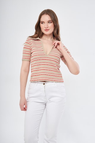 Kutaf Polo Yaka Çizgili T-shirt 001