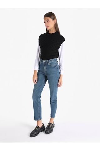 Colin's Colins 703 Carla Dar Kesim Orta Bel Düz Paça Mavi Jean Kadın Pantolon Cl1065294 Denim