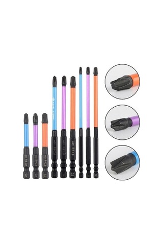 Flybuy 6 Adet Tornavida Ucu, Fph1-fph3, Siyah-mavi-mor-turuncu, Elektrikçiler İçin