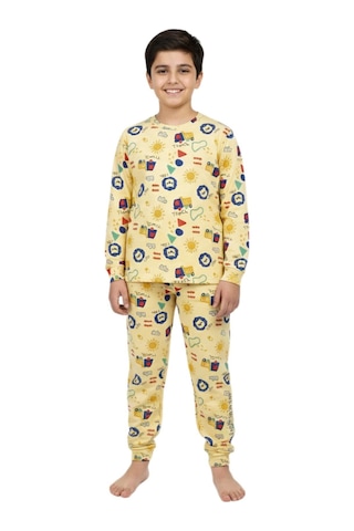 Baglan Erkek Çocuk Baskılı Pijama Takım Bgl-st05257 Sarı