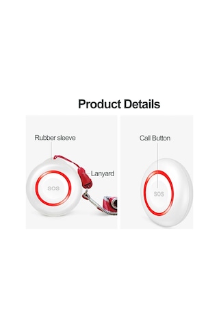 Anjiexun Wifi Sos Alarm Düğmesi Pil Şarj Edilebilir Yaşlı Akıllı Acil Durum