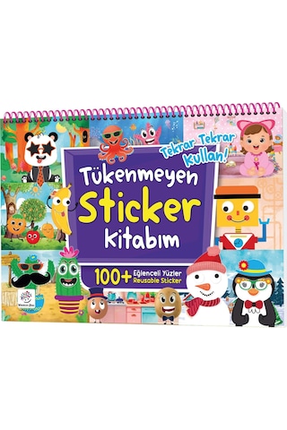 Tükenmeyen Sticker Kitabım - Eğlenceli Yüzler 100+ Tekrar Tekrar Kullanılabilen Sticker