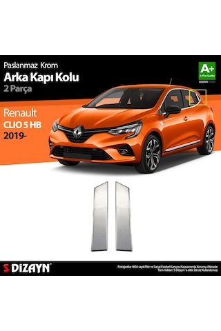 S-Dizayn Renault Clio 5 Krom Kapı Kolu Arka 2 Prç. 2019 ve Üzeri