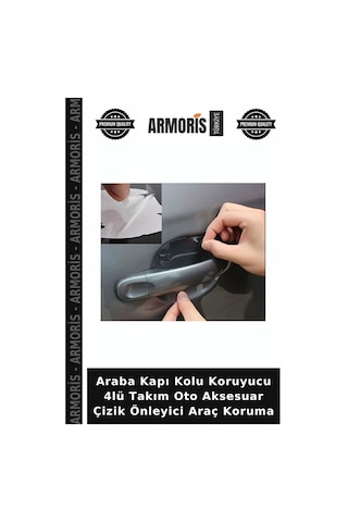 Araba Kapı Kolu Koruyucu 4lü Takım Oto Aksesuar Çizik Önleyici Araç Koruma
