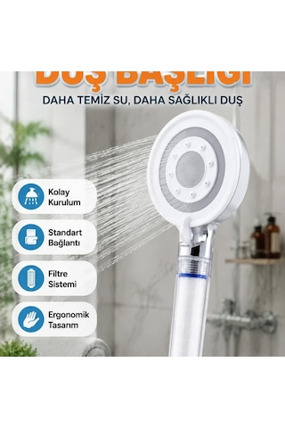 Kireç Filtreli Yüksek Basınçlı El Duşu Şeffaf Filtre Hazneli Duş Başlığı