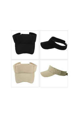 Unisex Uv Koruyucu Sporcu Plaj Vizör Şapka 2 Li Set (547423497)