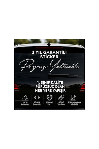Mupoy Kişiye Özel Ad Soyad Imza Sticker 1 Adet / Etiket / Araç Sticker / Araba Sticker