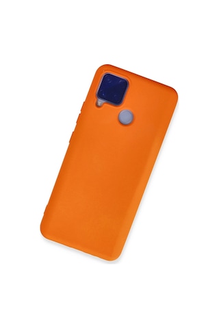 Uryport Realme C15 Kılıf Nano İçi Kadife Silikon - Turuncu