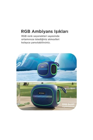 Özel Üretim Bluetooth Hoparlör D90 Mavi 5w Hareketli Müzik Görsel