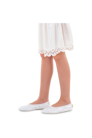 Kiko Kids Prom 7525 Kız Çocuk Pisi Pisi Balo Dans Gösteri Ayakkabısı Beyaz