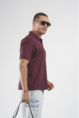 Polo Yaka Çizgi Detaylı Regular Kalıp Erkek Tişört Bordo