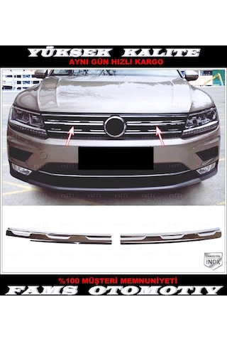 Vw Tiguan Krom Ön Panjur 2 Prç. 2016-2020 Arası Paslanmaz Çelik