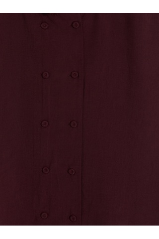 Lcw Modest Bordo Hakim Yaka Kadın Gömlek Tunik Diğer