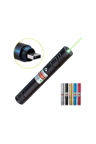 Fithome 100mw Desen Başlıklı Usb Şarjlı Yeşil Lazer Pointer