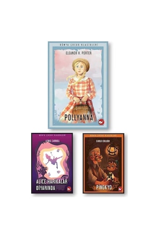 Dünya Çocuk Klasikleri 3 Kitap Set Pinokyo-alice Harikalar Diyarında-pollyanna