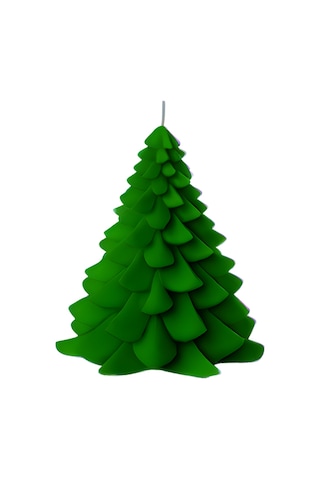 Büyük Yeşil Dekoratif Yılbaşı Çam Ağacı Mum Yeşil