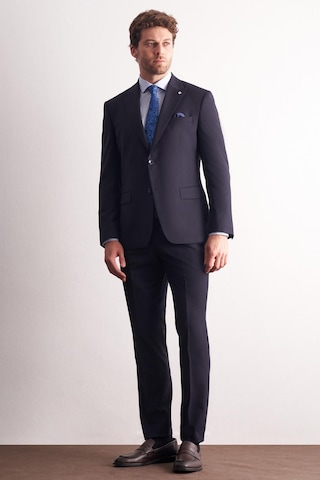 İmza Koyu Lacivert Kırlangıç Yaka Kendinden Desenli Esnek Bel Slim Fit 6 Drop Takım Elbise 1001255167 Koyu Lacivert