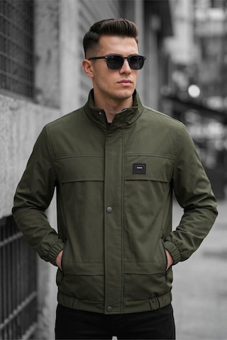 Oksit Trend Style Slim Fit Suya Dayanıklı Erkek Mevsimlik Ceket - Fermuarlı Ve Cepli Haki