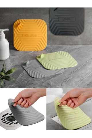Kare Silikon Gider Kapağı Kötü Koku Önleyici Lavabo Tıpası Banyo, Mutfak Ve Balkon Gri