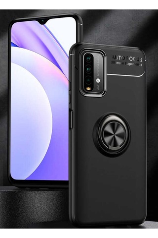 Xiaomi Redmi Note 9 4G Kılıf Yüzüklü Magnetli Ravel Case