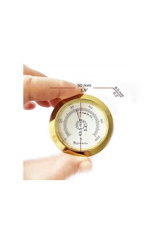 Analog Higrometre Nem Ölçer Humidor Puro Kutusu için Metal Çerçev N11.1836
