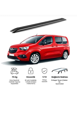 Türkmen Opel Combo Premium Tavan Çıtası Alüminyum Siyah 2019 Ve Sonrası