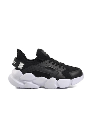 Walkway Hura Siyah-beyaz Fileli Hafif Unisex Spor Ayakkabı 001