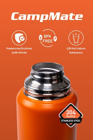 Cooker Campmate 750 Ml Paslanmaz Çelik Termos Ckr2106 Turuncu