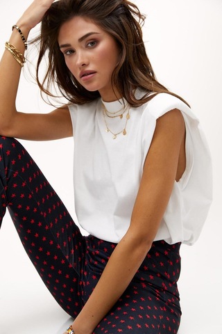Seeh Girls Beyaz Vatkalı Tişört Sh388 Basic