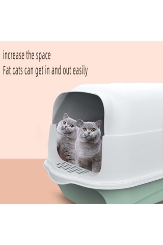Deodorant Çöp Kutusu Kedi Tepsisi Tamamen Kapalı Evcil Hayvan Çöp Kutusu Plastik Tuvalet, Evcil Hayvan Aksesuarları, Yüksek Kapasiteli Çöp Tepsisi, Temizlik Pembe Pembe Beyaz