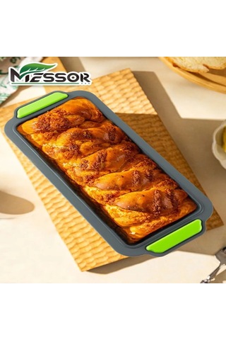 Mufunye Yemek Dereceli Silikon Fırın Kalıbı, Dikdörtgen Şekil, Isıya Dayanıklı, Bulaşık Makinesine Uygun, Dondurucuda Kullanılabilir - 29x13 Cm Koyu Gri