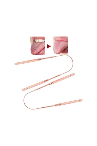 İsgstore Dil Kazıyıcı, Dil Temizleyici Dil Bakımı Paslanmaz Ağız Kokusunu Önler Ve Azaltır 2 Adet Gold Renk