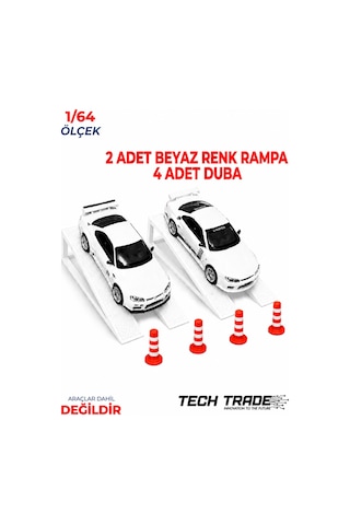 1/64 Ölçek Diorama 2 Adet Beyaz Rampa + 4 Adet Duba