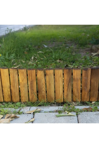 Ahşap Kazıklı Bordür Bahçe Çiti Sınır Çit 150 Cm