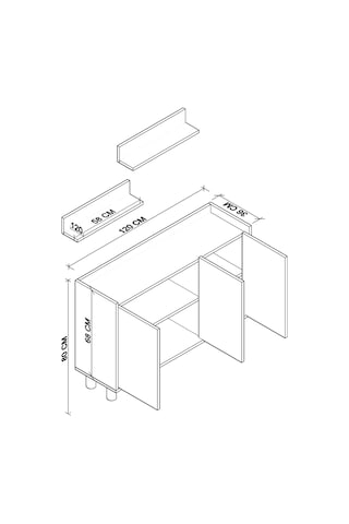 Bono Raflı Kahve Köşesi , Çok Amaçlı Dolap , Konsol , Beyaz