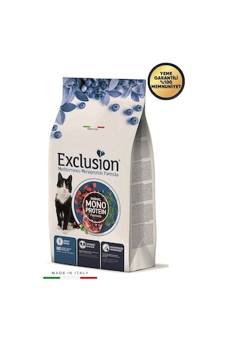 Exclusion Mediterraneo Monoprotein Düşük Tahıllı Ton Balıklı Ve Narlı Kısırlaştırılmış Kedi Maması 12 KG