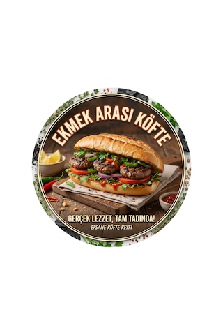 Mayeka Ekmek Arası Köfte Temalı Büfeler Cafeler Köfteciler İçin Ahşap Duvar Kapı Dekoratif Süs Tablo 8