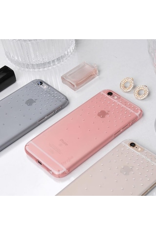 Ringke Noble Fusion Apple Uyumlu iPhone 6s/ 6 İle Taşlı Kılıf Extra Darbe Emici Snow Clear