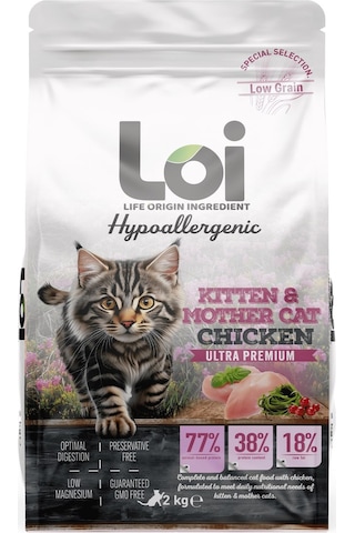 Loi Hipoalerjenik Tavuk Etli Yavru Kedi Maması 2 KG