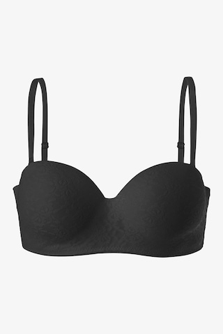 Kadın Dolgusuz Lez Dantelli Desteksiz Straplez Sütyen Siyah