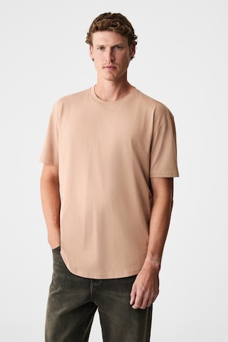 Grimelange Mono Erkek Organik Pamuklu Bisiklet Yakalı Kısa Kollu Regular Fit Somon T-shirt Somon
