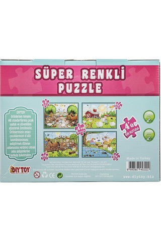 Dıy Toy Çiftlik Süper Renkli Puzzle 4 Adet Puzzle 5 Adet
