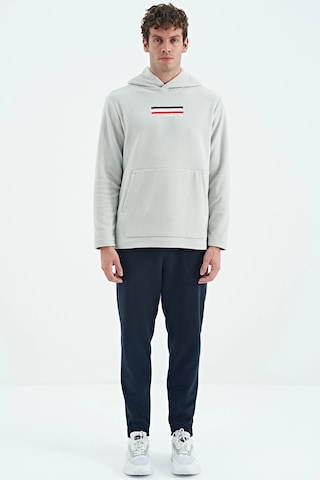 Tommy Life Erkek Kapşonlu Sweat Taş Art-88301 Taş