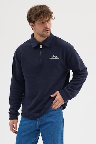 Polostate Erkek Tüylenme Yapmayan Soğuk Geçirmez Sweatshirt Lacivert Lacivert