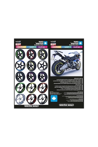 Patlıcan Moru İç Jant Şeridi Sticker, Motosiklet Dekorasyon Ürünü