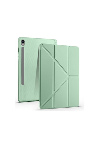 Galaxy Uyumlu Tab S9 Kılıf Frm Tri Folding Kalem Bölmeli Standlı Kılıf-siyah Arka Kapak