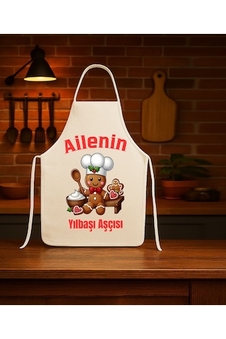 Yeni Yıl Mutfak Önlüğü Yılbaşı Aşçısı Önlük Hediye Çok Renkli