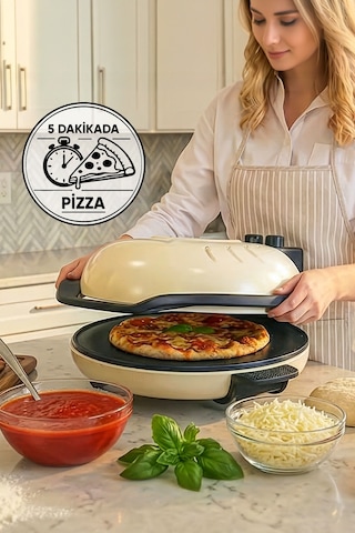 Lorenzo Pietra 12in1 Pizza Makinesi Lahmacun Tandır Ekmeği Bazlama Ve Fırın Yemekleri + Tepsi